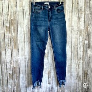Cello Fray Bottom Unique Hem Ankle Jeans